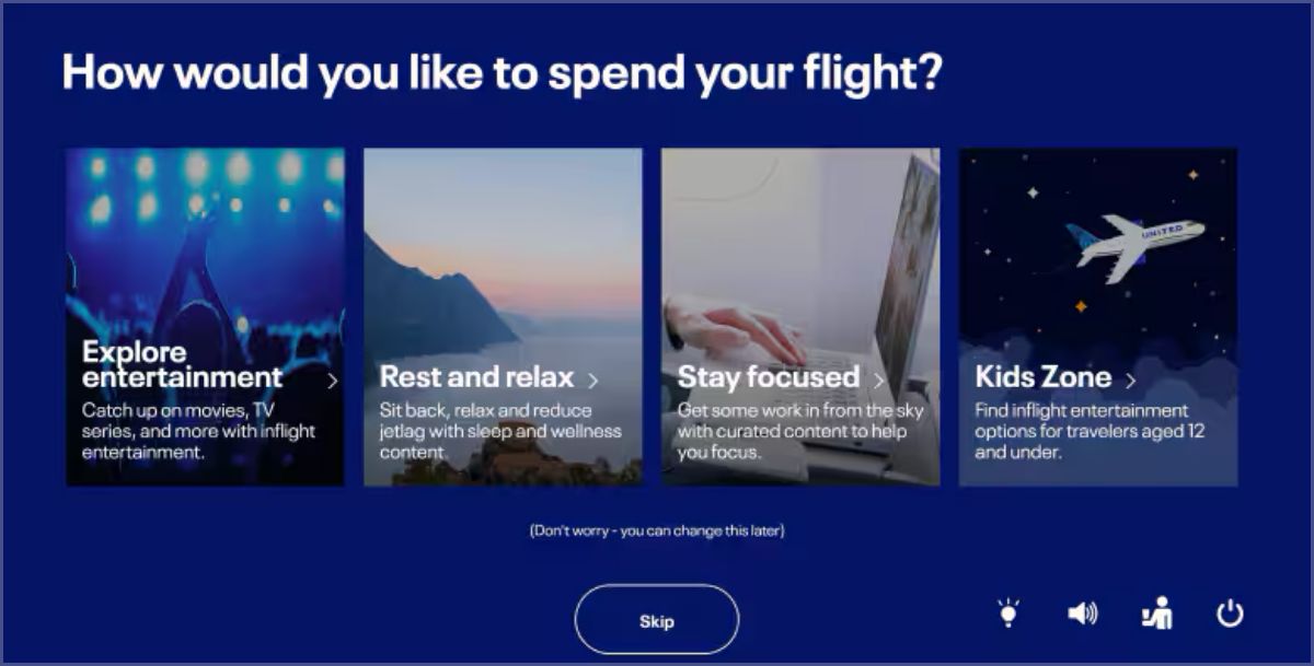 ユナイテッド航空 オンデマンドコンテンツ