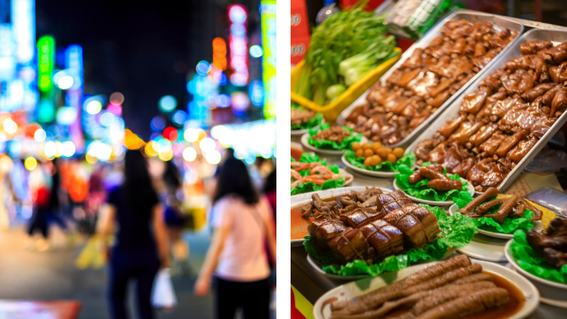 地元の人でも賑わう夜市で昔ながらの屋台飯や創作料理を味わう