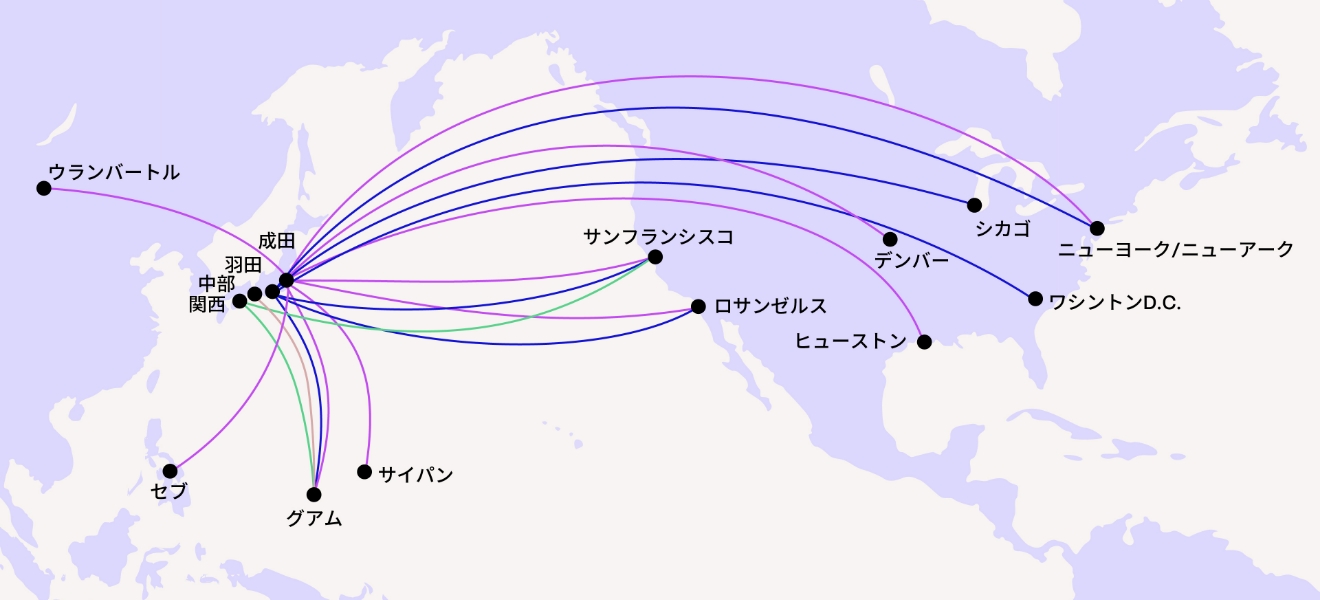ユナイテッド航空 ルートマップ1
